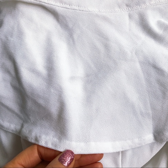 🆕 WHITE RUFFLE OPEN SHOULDER BUTTON MIDI DRESS! - Picture 9 of 10